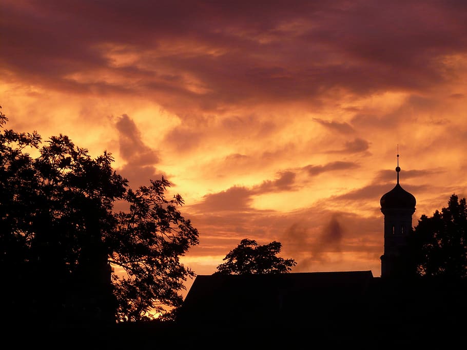 Sunset, Afterglow, Romance, Love, sky, clouds, colorful, romantic HD wallpaper