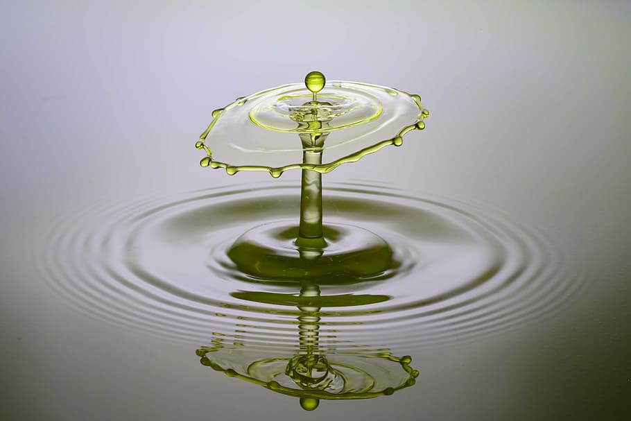 photo of body of water, drip, spray, liquid, yellow, high speed HD wallpaper