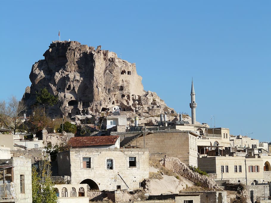 Uchisar, Tuff Stone Dwellings, cappadocia, nevşehir, turkey, HD wallpaper