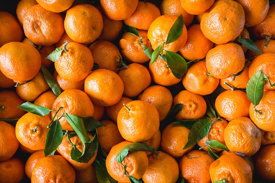 Just tangerines, colorful, filled frame, fresh, fruit, orange, HD wallpaper