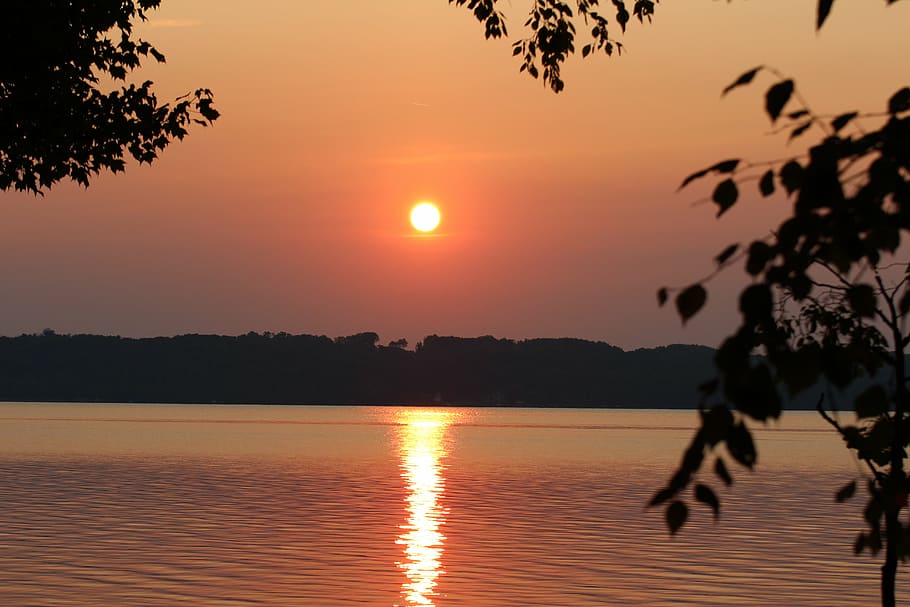sun, sunset, water, nature, sky, silhouette, beauty in nature HD wallpaper