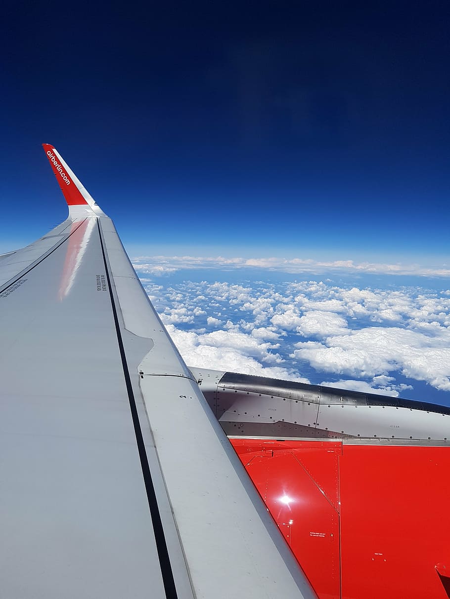 sky, clouds, flat, wing, flight, air vehicle, airplane, transportation HD wallpaper