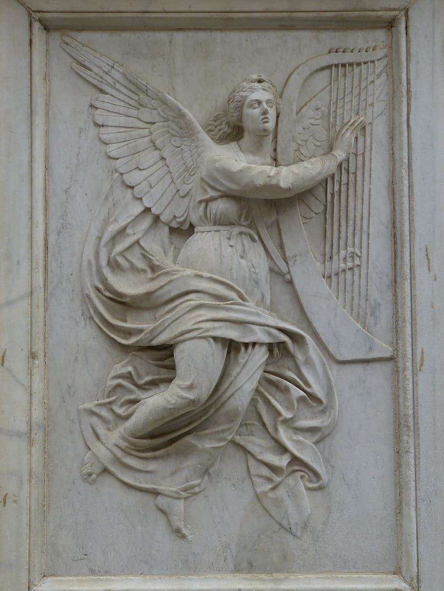 angel, figure, faith, sculpture, relief, image, church, salamanca, HD wallpaper