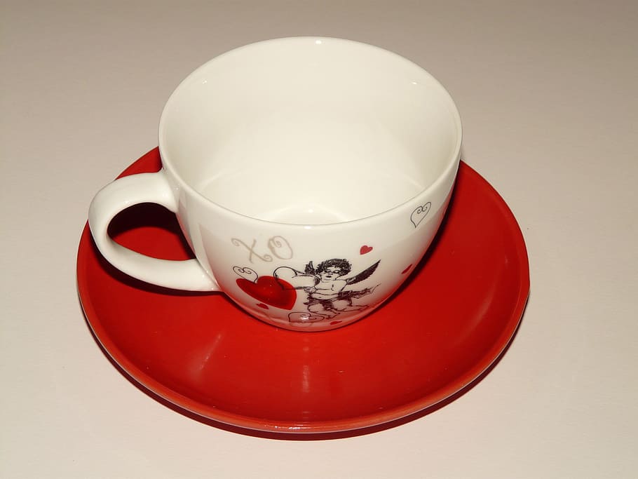 cup, coaster, drink, coffee cup, breakfast, love, heart, herzchen HD wallpaper