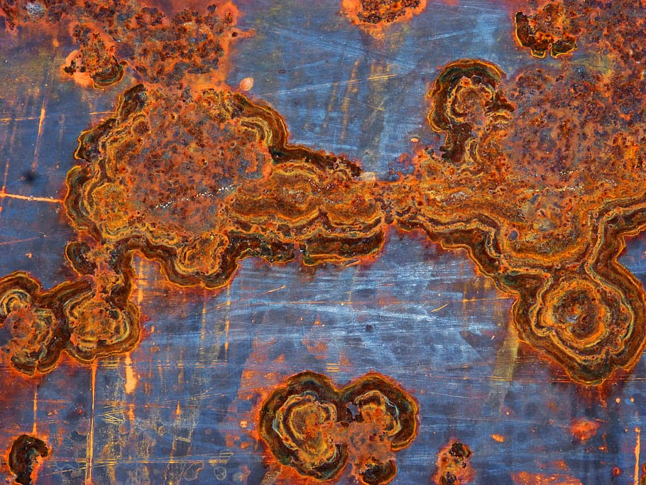 blue and orange textile, oxide, forms, background, abstract HD wallpaper