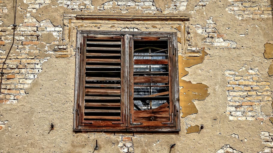 old, wall, home, architecture, wood, window, shutter, ailing HD wallpaper