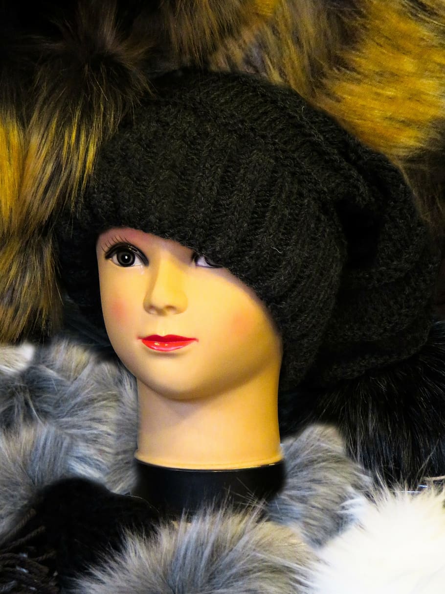 model, doll, head, face, cap, eyes, sale, decoration, women HD wallpaper