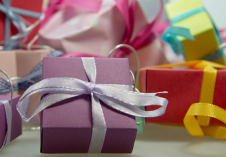 square purple and red boxes, gift, package, loop, made, christmas HD wallpaper