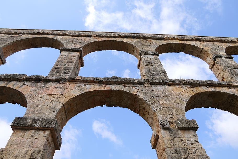 aqueduct, of, tarragona, arch, architecture, the past, history, HD wallpaper
