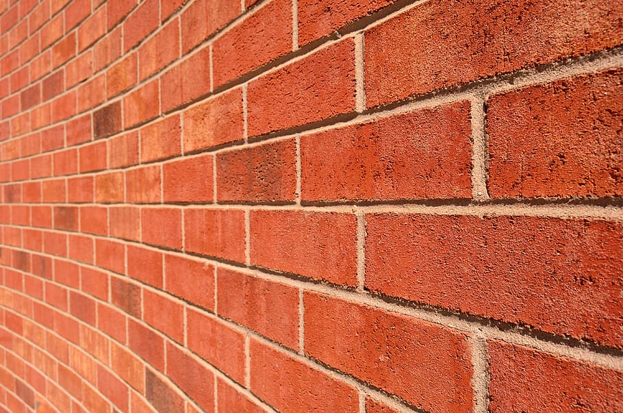red brick wall during daytime photography, curved wall, house HD wallpaper