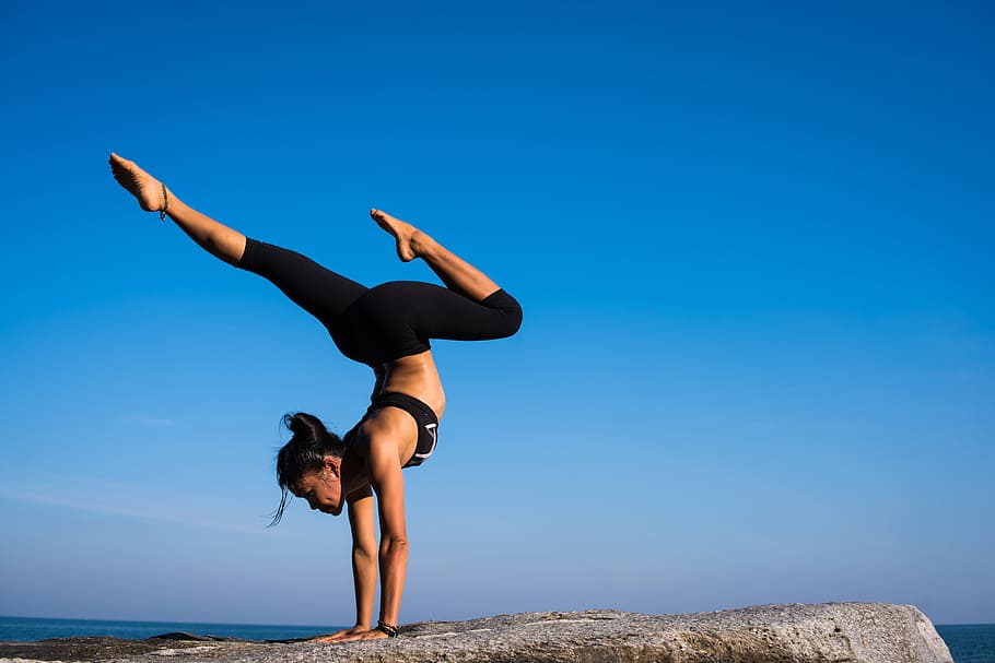 HD wallpaper: woman black leggings, people, yoga, meditation ...