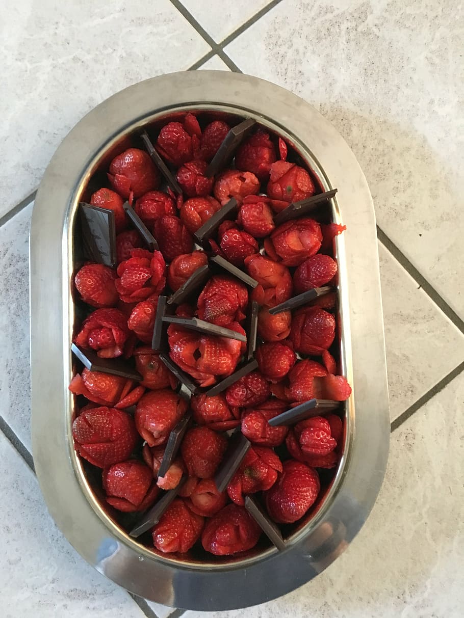 strawberries, chocolate, goodness, food and drink, red, healthy eating HD wallpaper