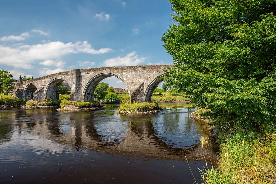 landscape photography of white concrete bridge, stirling bridge HD wallpaper