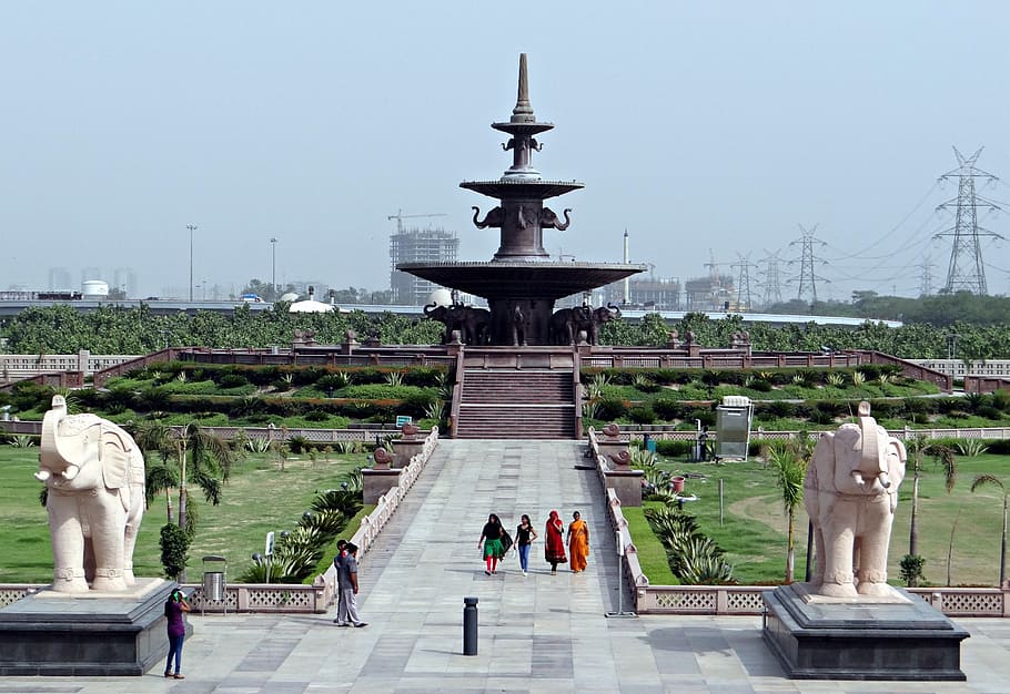 dalit prerna sthal, memorial, fountain, garden, sandstone, noida