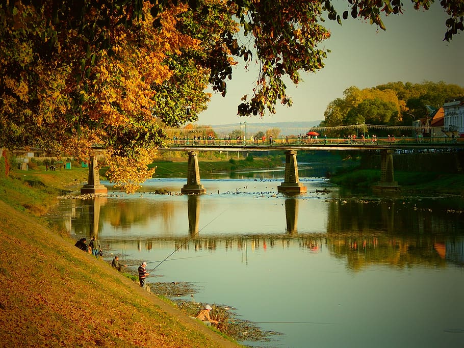river, reflection, nature, travel, bridge, outdoors, landscape HD wallpaper