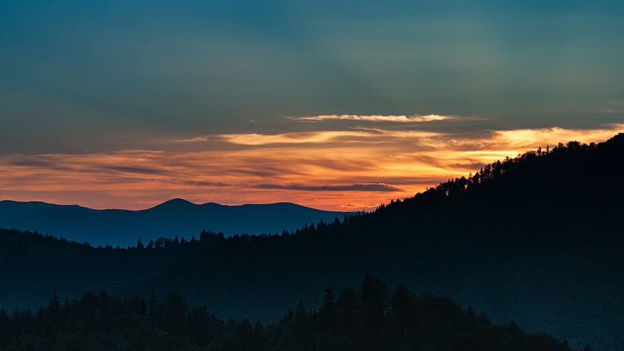 landscape, mountains, nature, sky, clouds, daylight, dusk, outdoors HD wallpaper