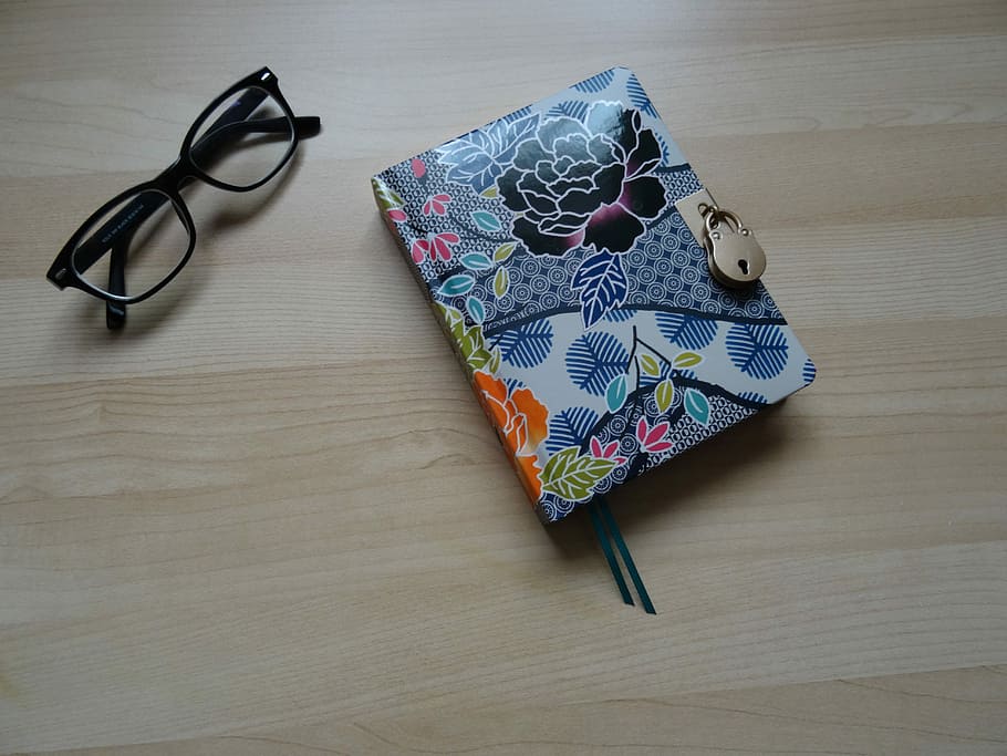 diary, lock, secret, table, indoors, high angle view, still life HD wallpaper