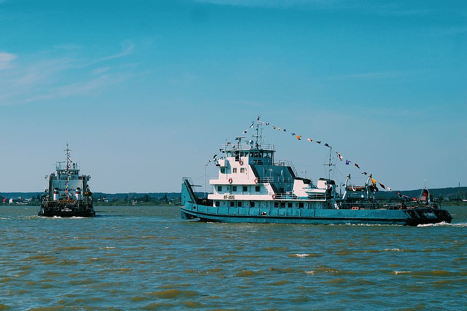 river, tom, ship, tractor, m v, nautical vessel, transportation HD wallpaper