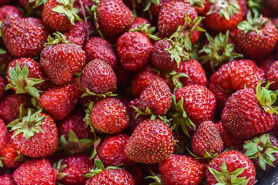 bunch of strawberries, bunch of strawberry, red, fruit, seed HD wallpaper