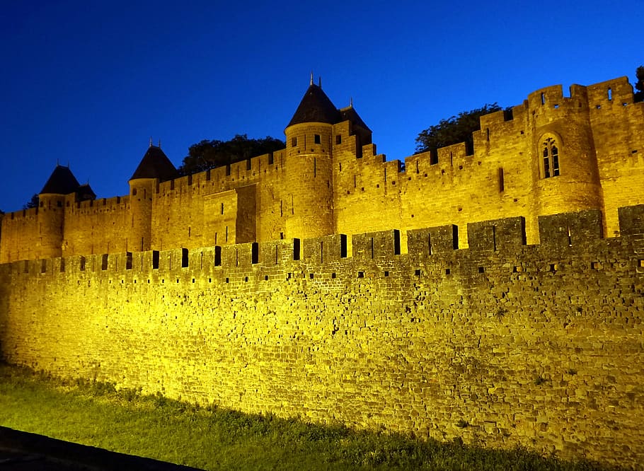 castle, medieval, fortress, architecture, carcassonne, middle ages