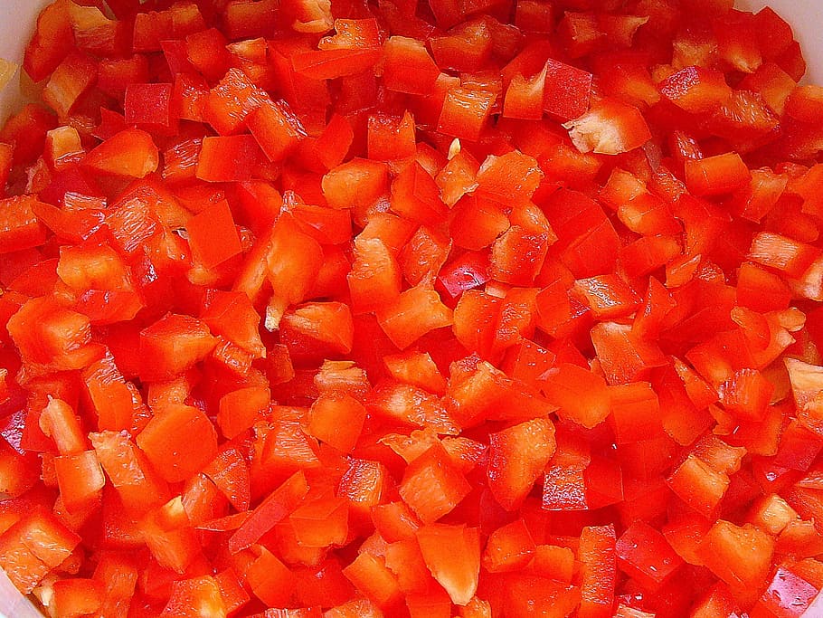 Capsicum, Chopped, Vegetables, red, pepper, cooking, chopping HD wallpaper