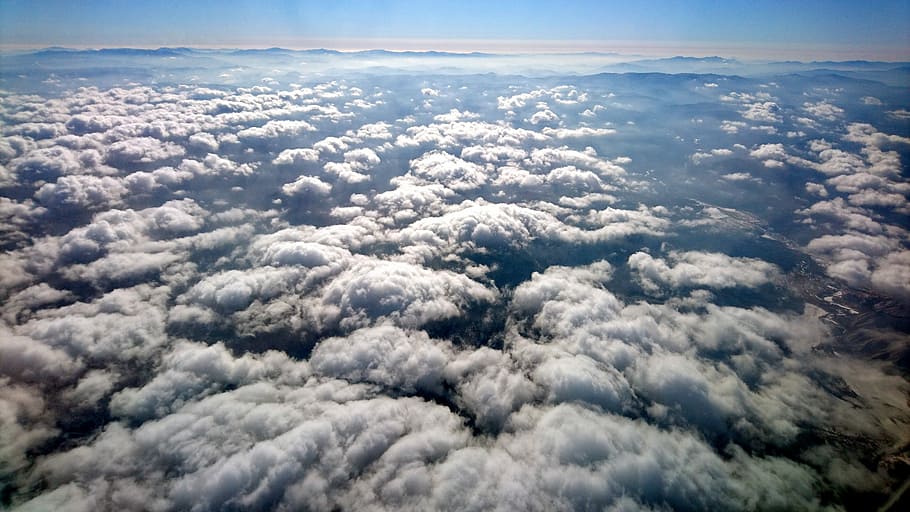 sky, clouds, nature, no one, porthole, view from the window HD wallpaper