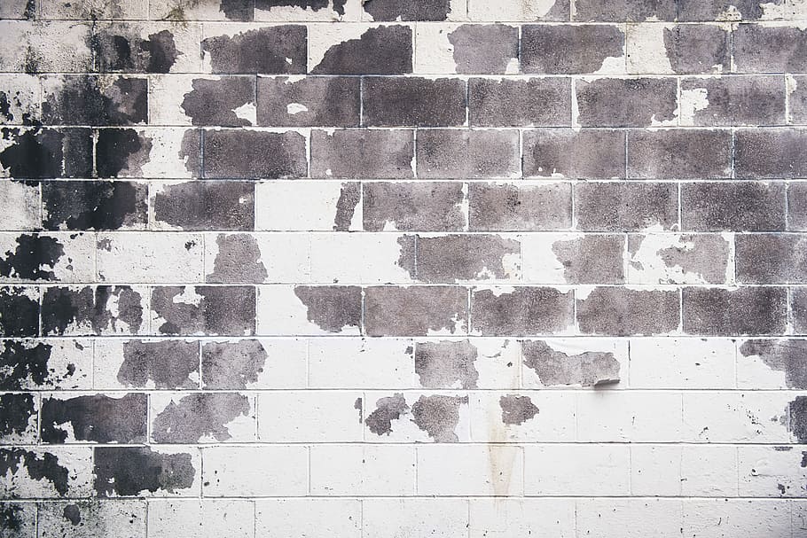 white and brown concrete wall, white and gray concrete wall, brick HD wallpaper