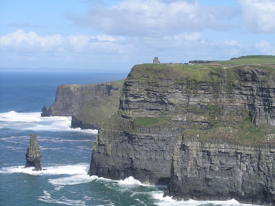 Cliffs, Ocean, Water, Nature, Rock, Sea, ireland, coastline HD wallpaper