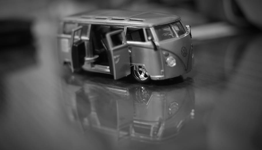 bw, car, black, white, monochrome, transport, selective focus HD wallpaper