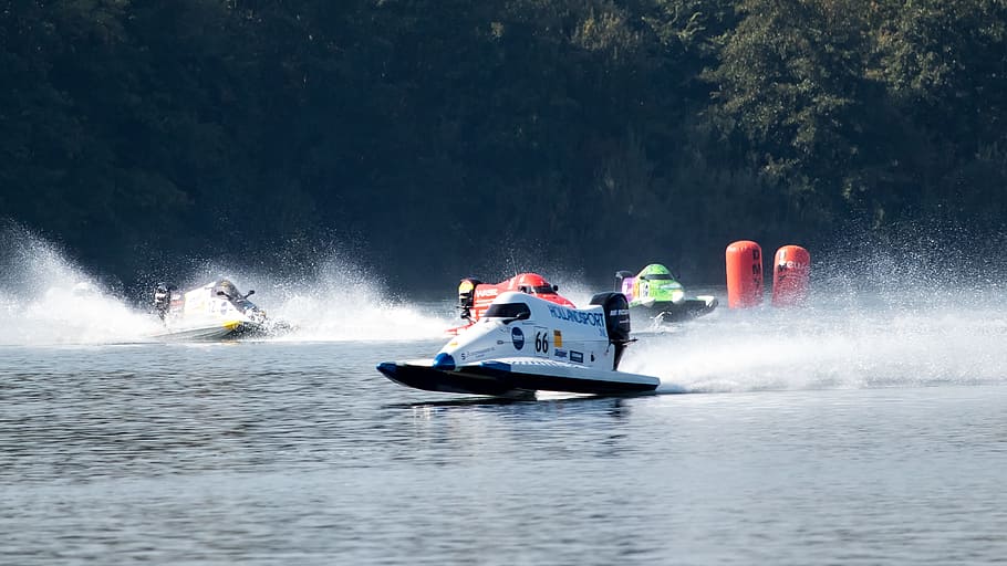 powerboat, motorboat race, water sports, water vehicles, runabout, HD wallpaper