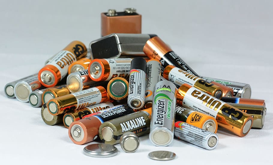 batteries, mixed, pile, studio shot, large group of objects HD wallpaper