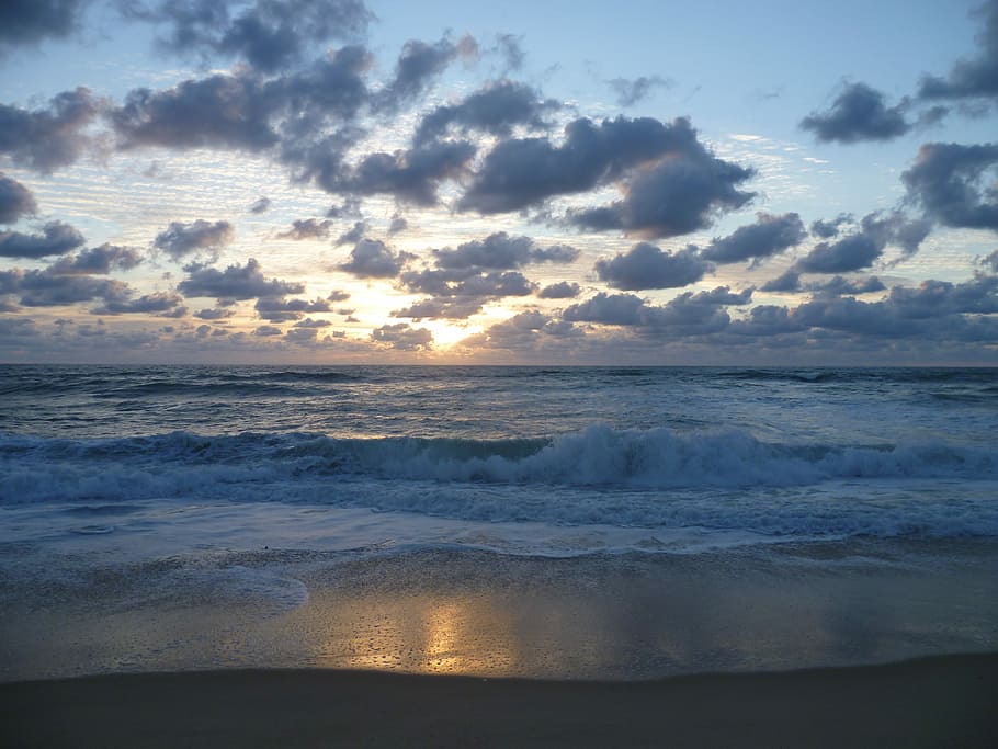 Sky, Clouds, Sea, Sunset, Atlantic, beauty in nature, scenics HD wallpaper