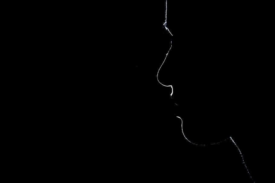 HD wallpaper: human face illustration, black and white, portrait ...