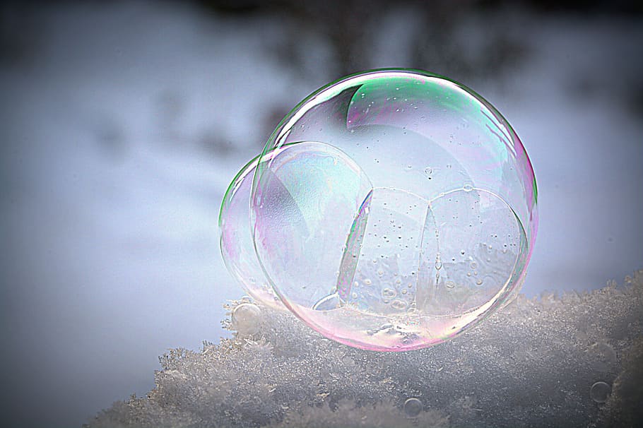 soap bubble, frozen, wintry, cold, snow, ball, frost blister HD wallpaper