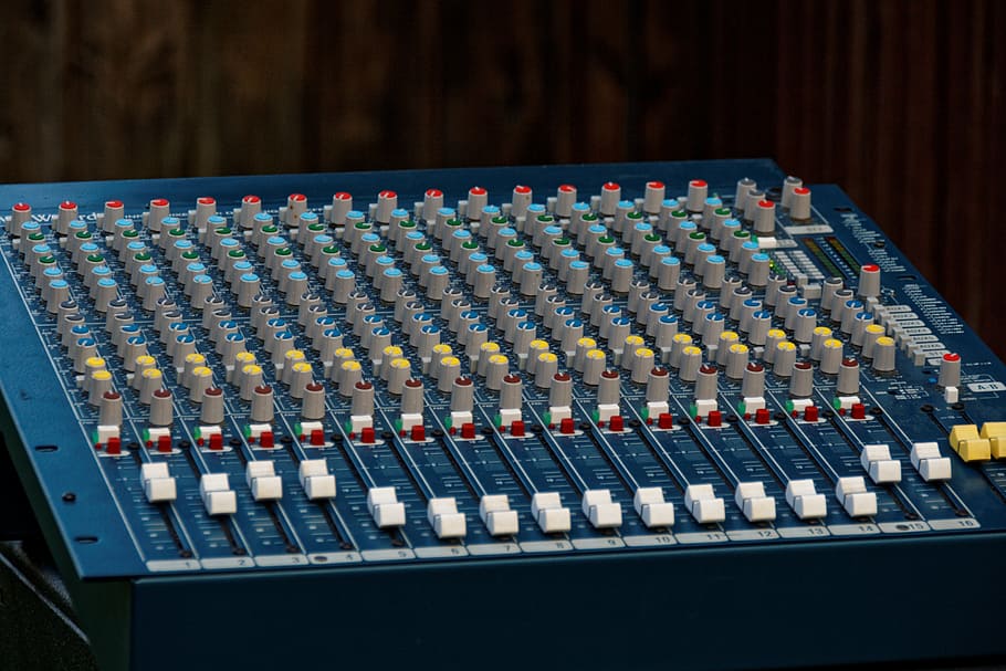 mixer, music, controller, desk, sound, slider, audio, poti HD wallpaper