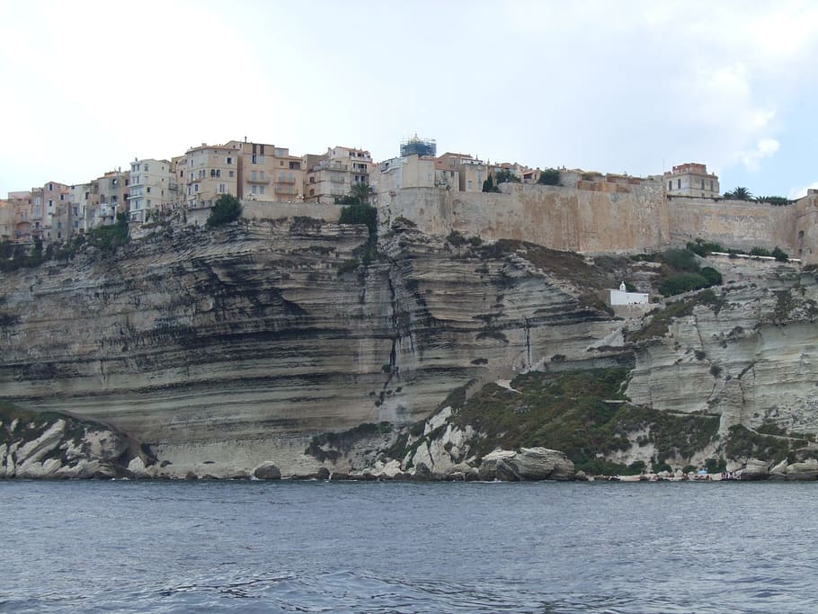 corsican, bonifacio, cliffs, mediterranean, landscape, sea HD wallpaper