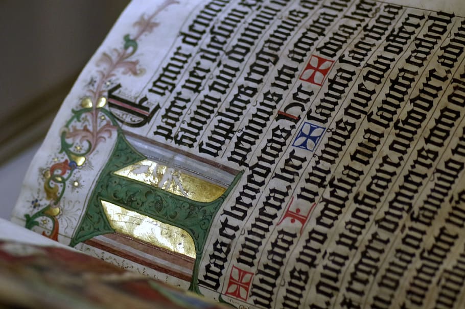old text printed book, Middle Ages, History, Document, the middle ages HD wallpaper