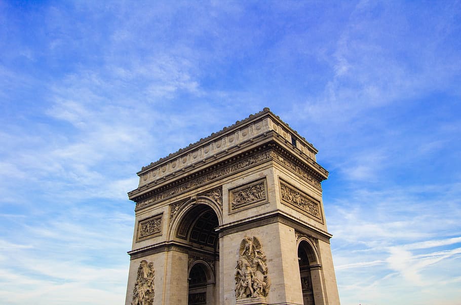 Arch De Triomphe, Paris, places, landmark, architecture, structure, HD wallpaper