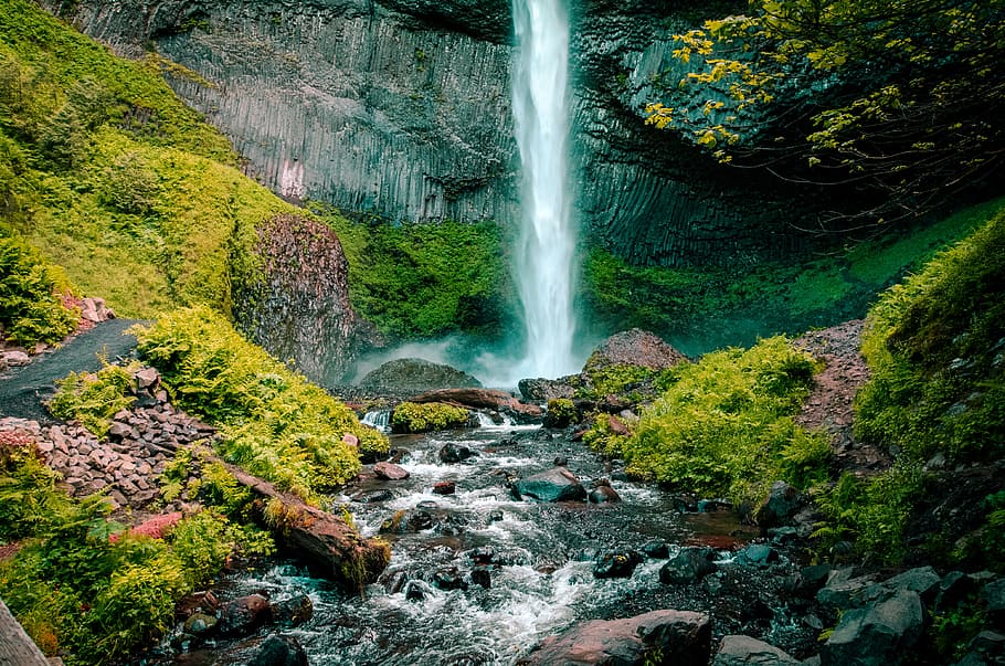 wood, landscape, nature, water, cascade, creek, environment, falls HD wallpaper