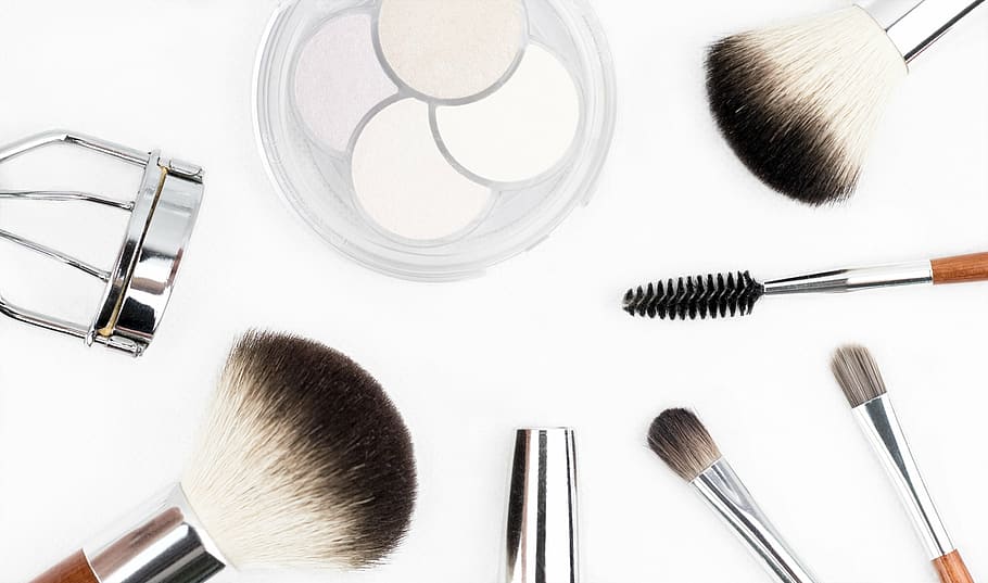 assorted beauty cosmetics, makeup brush, make up, eye shadow HD wallpaper