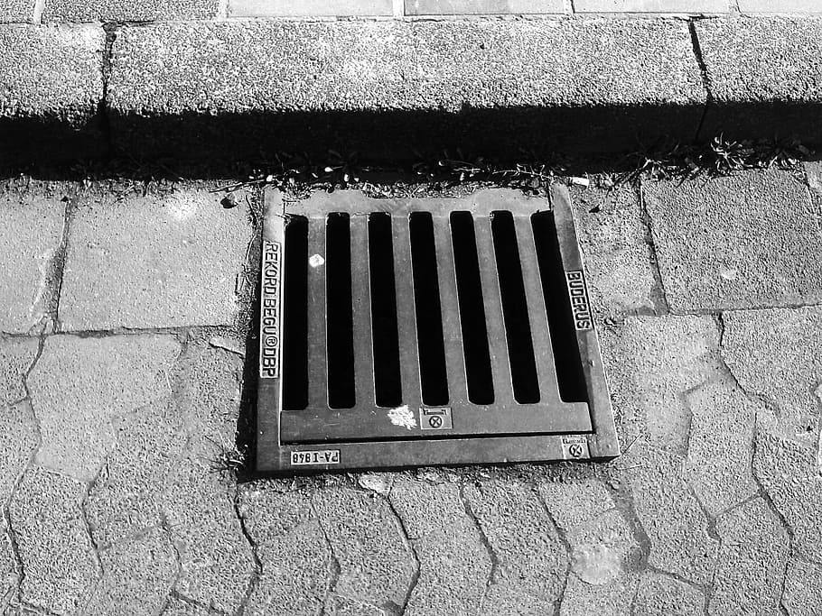 black metal drainage on ground, Manhole Cover, Lid, Gulli, gullideckel