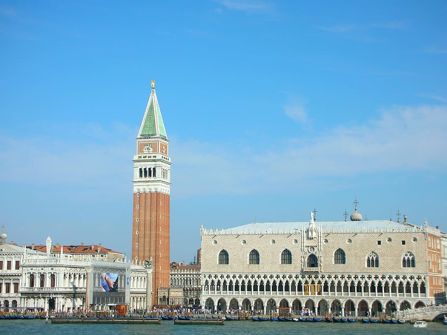venice, campanile, st mark's square, piazzetta san marco, steeple, HD wallpaper
