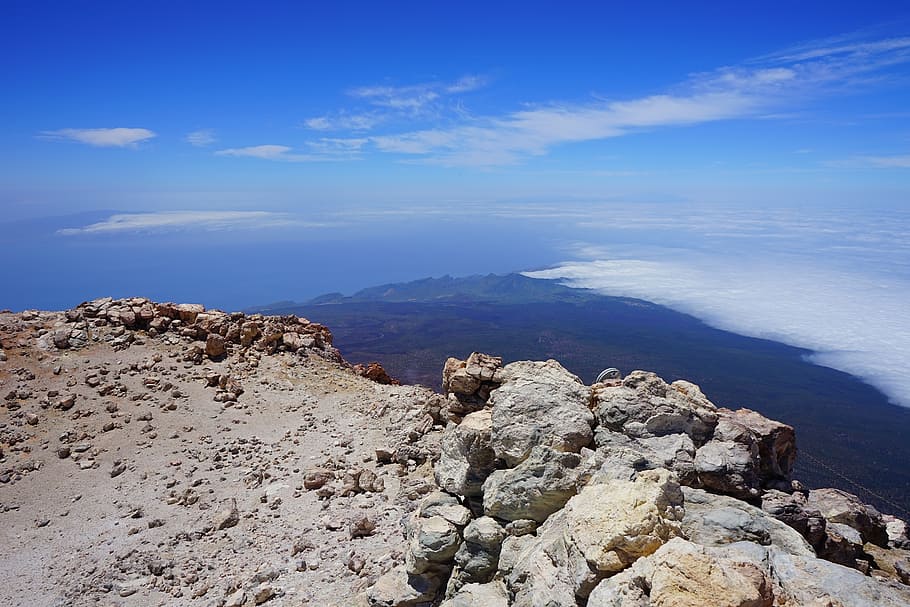 teide, pico del teide, summit, volcanic crater, volcano, sulfur, HD wallpaper