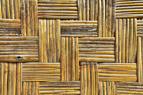 brown straw sheet, bamboo, bamboo mat, pattern, texture, tissue HD wallpaper
