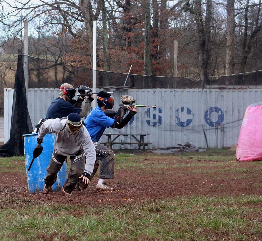 Paintball, Sports, Team, Practice, gun, game, shooting, outdoors