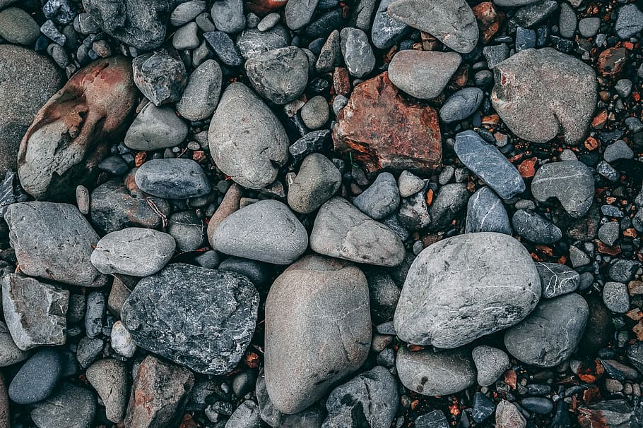 flat lay photography of stones, gray stone lot, rock, solid, stone - object HD wallpaper