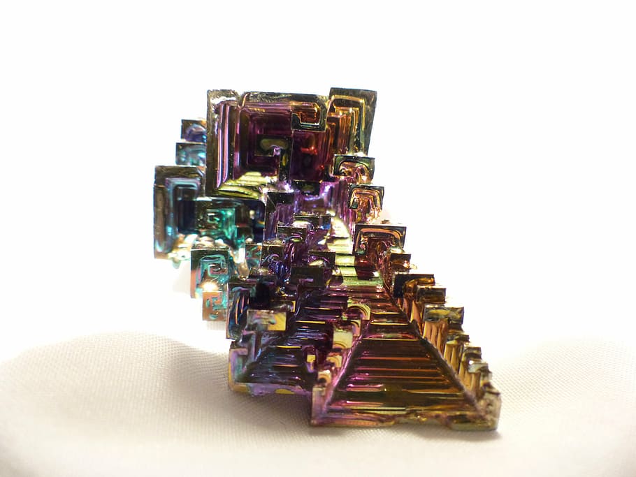 iridescent tabletop decor, glazed includes, mineral, bismuth