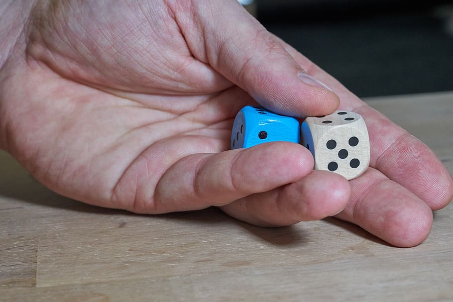 hand, cube, luck, play, human hand, human body part, table HD wallpaper