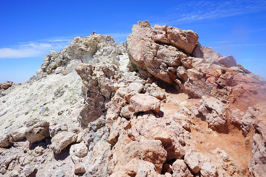 teide, rise, summit, trail, path, hike, pico del teide, volcanic crater HD wallpaper