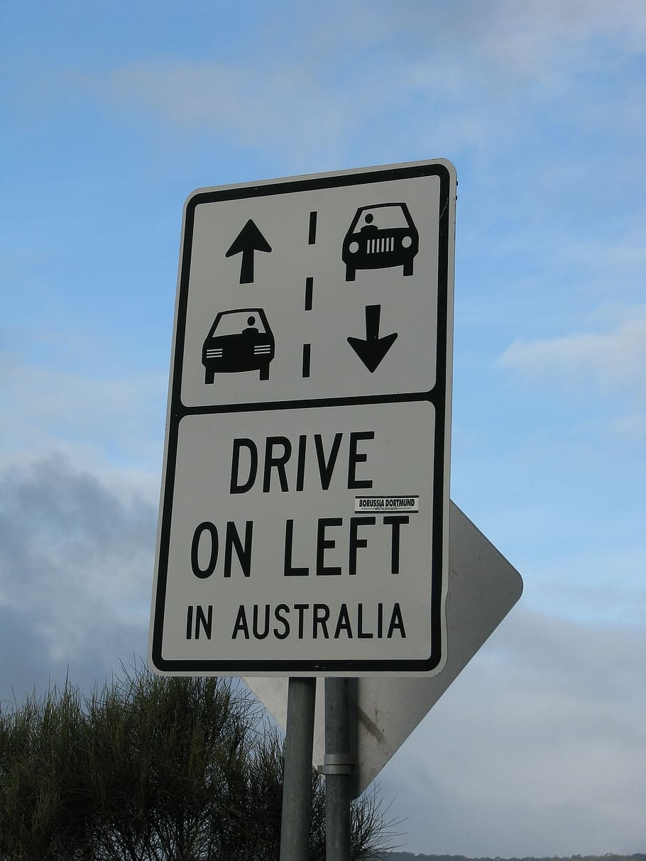 Australia, Sign, Road, text, sky, road sign, no people, cloud - sky HD wallpaper